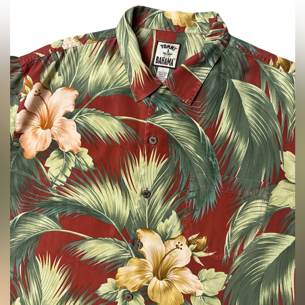 Tommy Bahama Hawaiian‎ Size XL Men’s Floral Palms AOP Tropical Aloha Beach